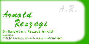 arnold reszegi business card